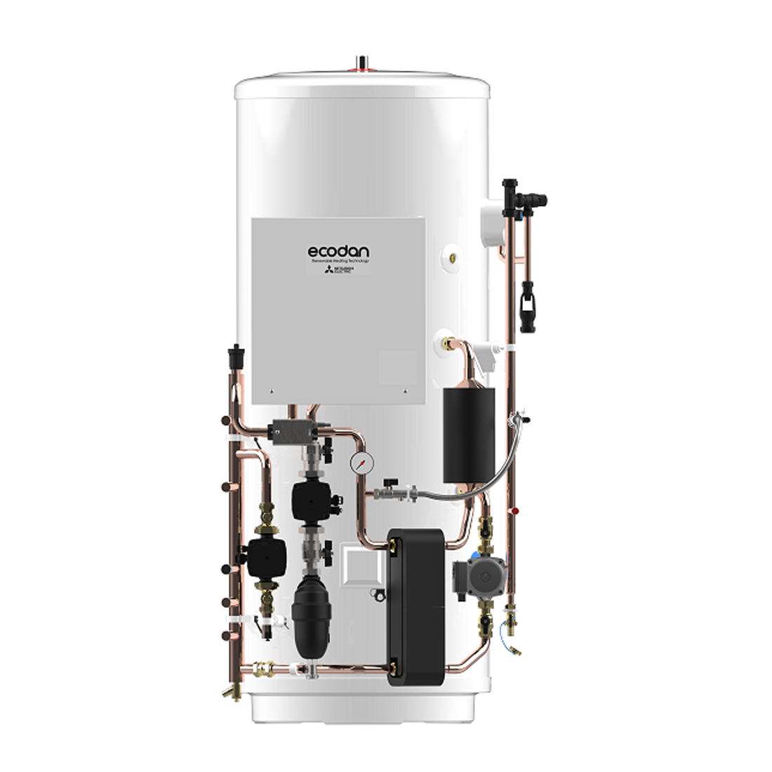 Mitsubishi 300L pre-plumbed cylinder for Ecodan R290 and R32 monobloc heat pump systems