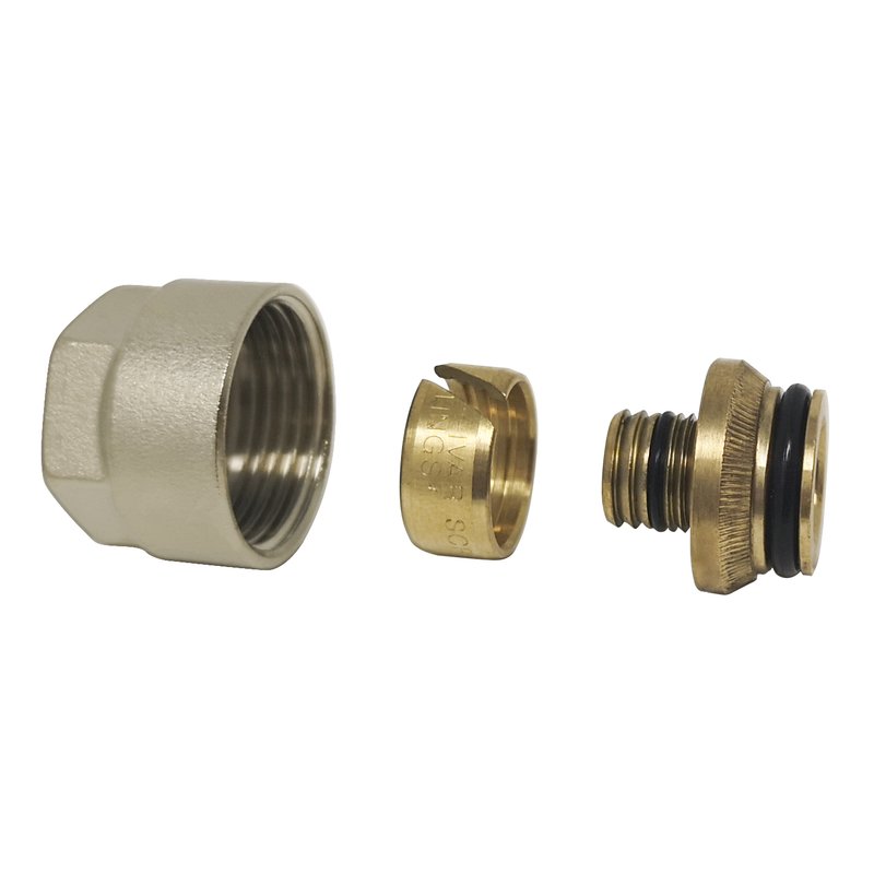 UFH - Eurok 16 x 2mm ML/Pex Pipe Fitting - Nut, Olive & Insert