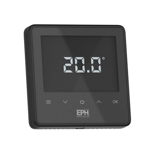 EPH - RF Touch Thermostat, Recessed, Mains Operated, Black