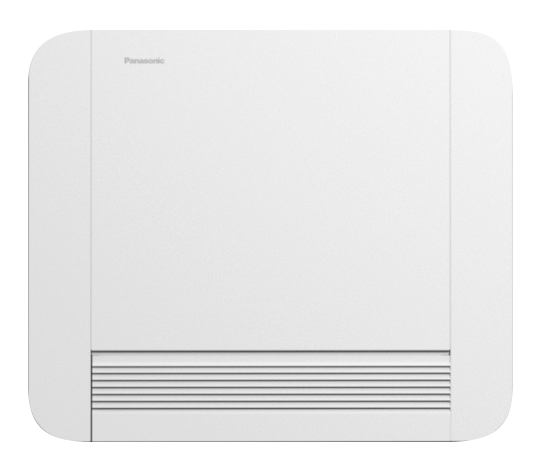 Panasonic Aquarea Air Smart Floor Standing Fan Coil Unit for heat pump systems, high-efficiency heating and cooling terminal with modern low-carbon HVAC design