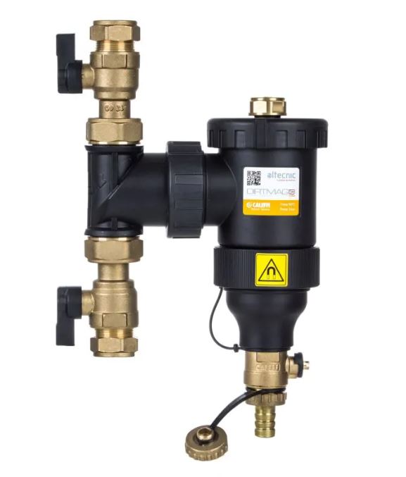 28mm Dirtmag IQ Prime magnetic filter for heating system sludge and debris protection
