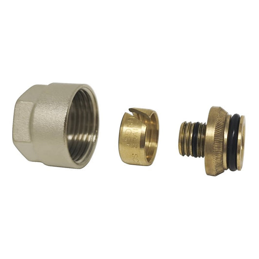 UFH - Eurok 16 x 2mm ML/Pex Pipe Fitting - Nut, Olive & Insert
